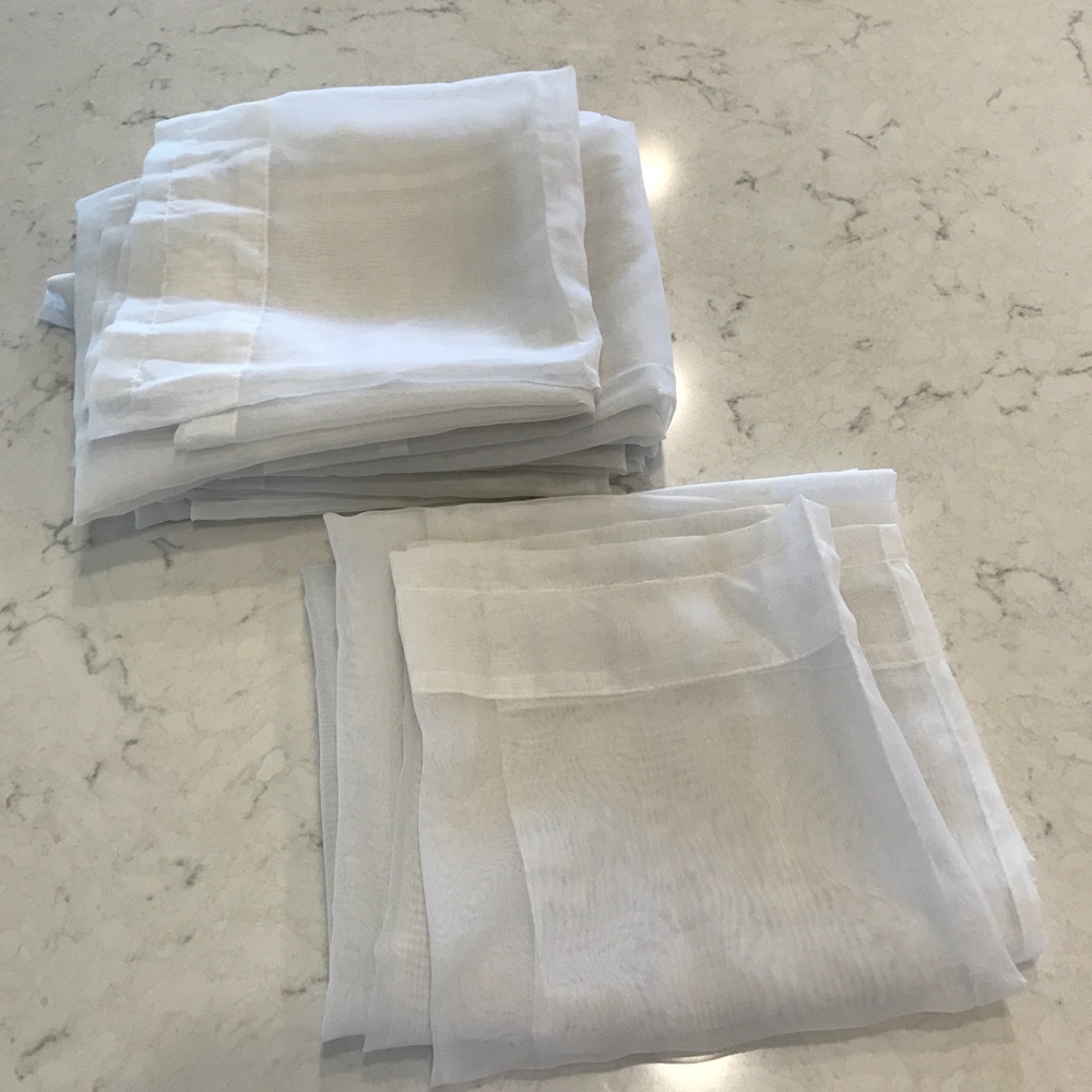 SOLD - White sheer curtain panels (4 panels)